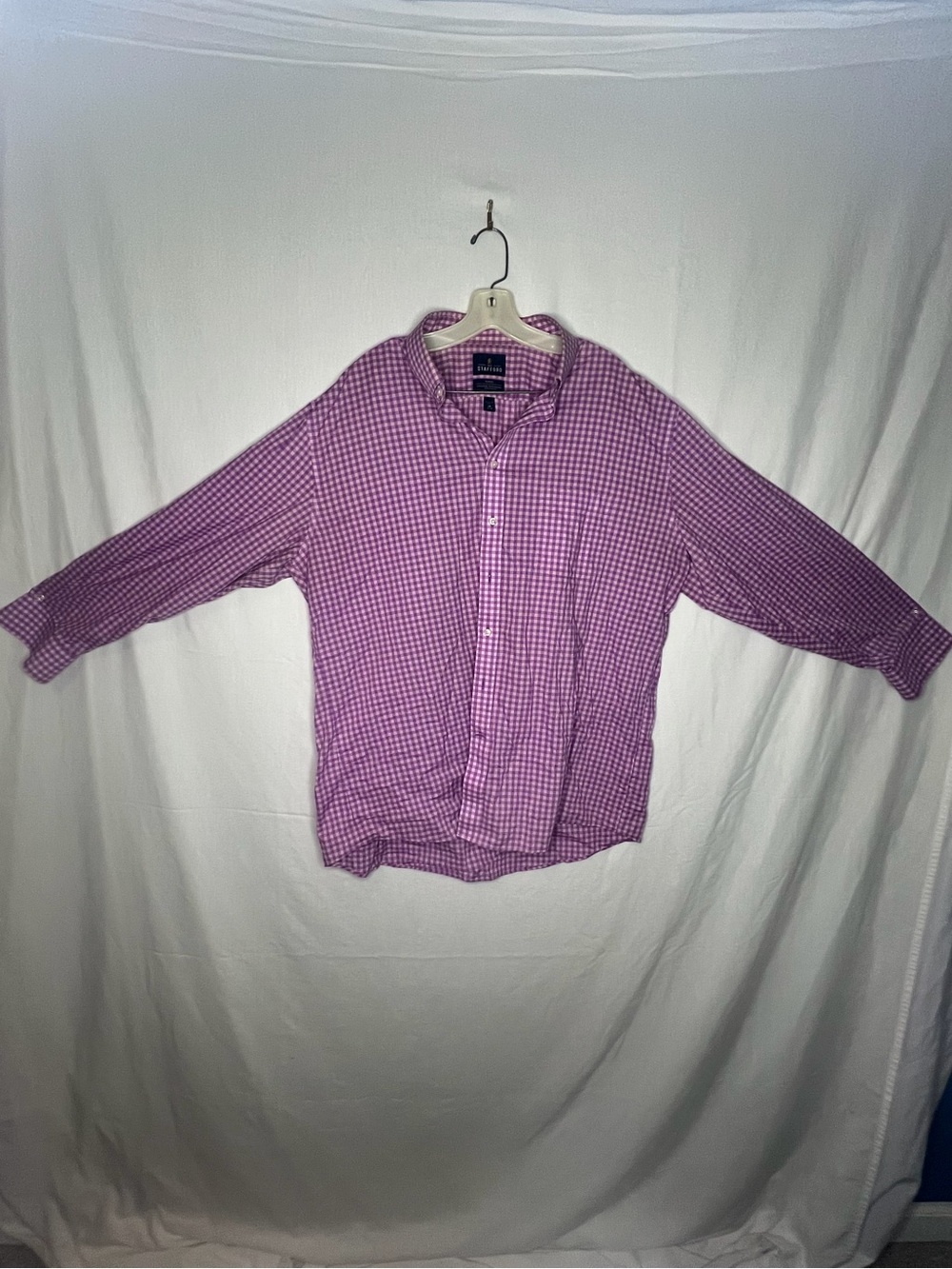 Stafford Purple Gingham Button-Down Shirt